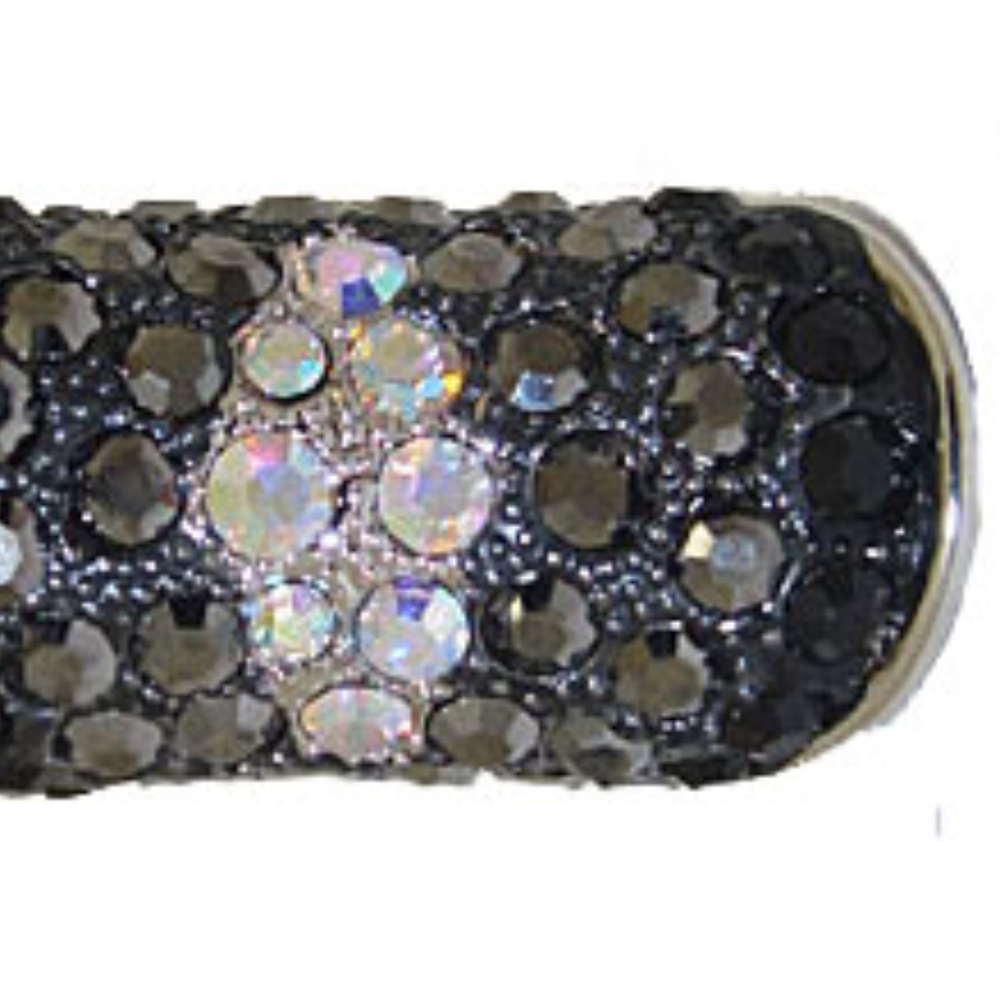 White Gold plate ring with jet black hematite NWT - Picture 3 of 3